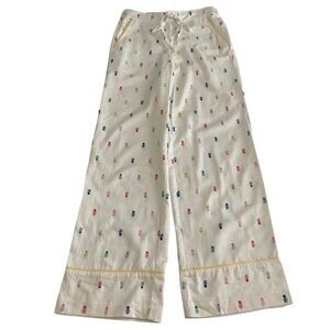 Boden Multi-Color Pineapple Print Lounge Pants White Size 4